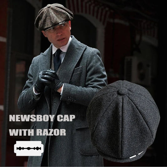 Vintage Men's Newsboy Cap With Blades Peaky Hats Women Men Berets Classic Woolen Octagonal Caps Casual Gatsby Flat Hat NZ297